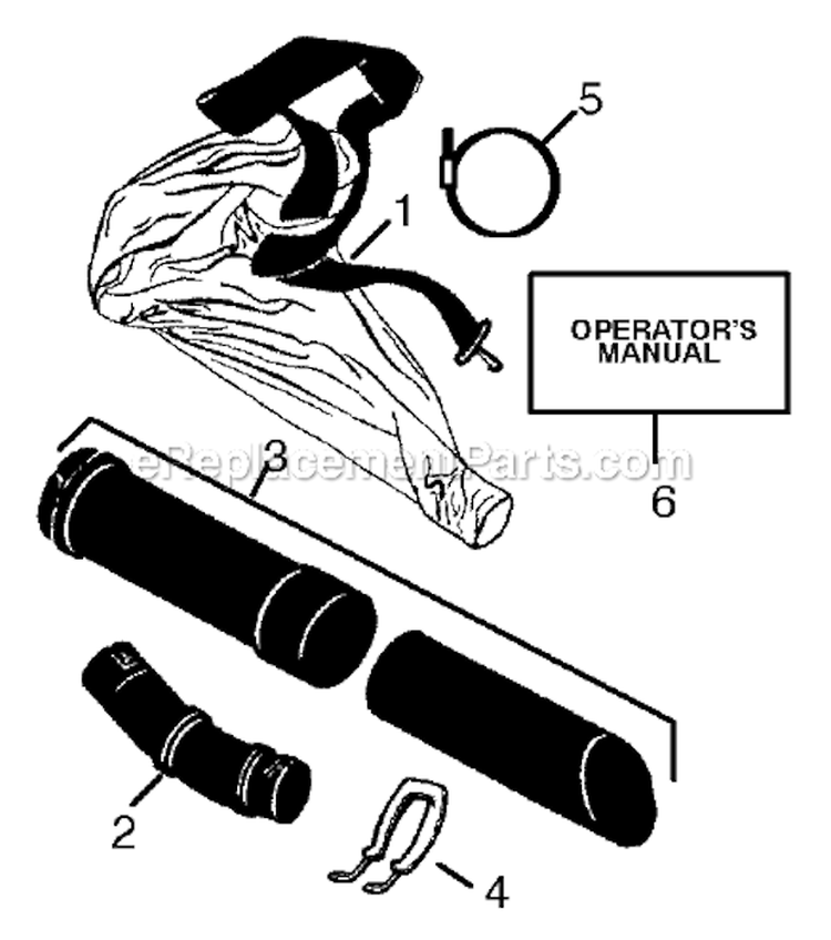Page D Diagram and Parts List for GBI30V  Weed Eater Leaf Blower / Vacuum